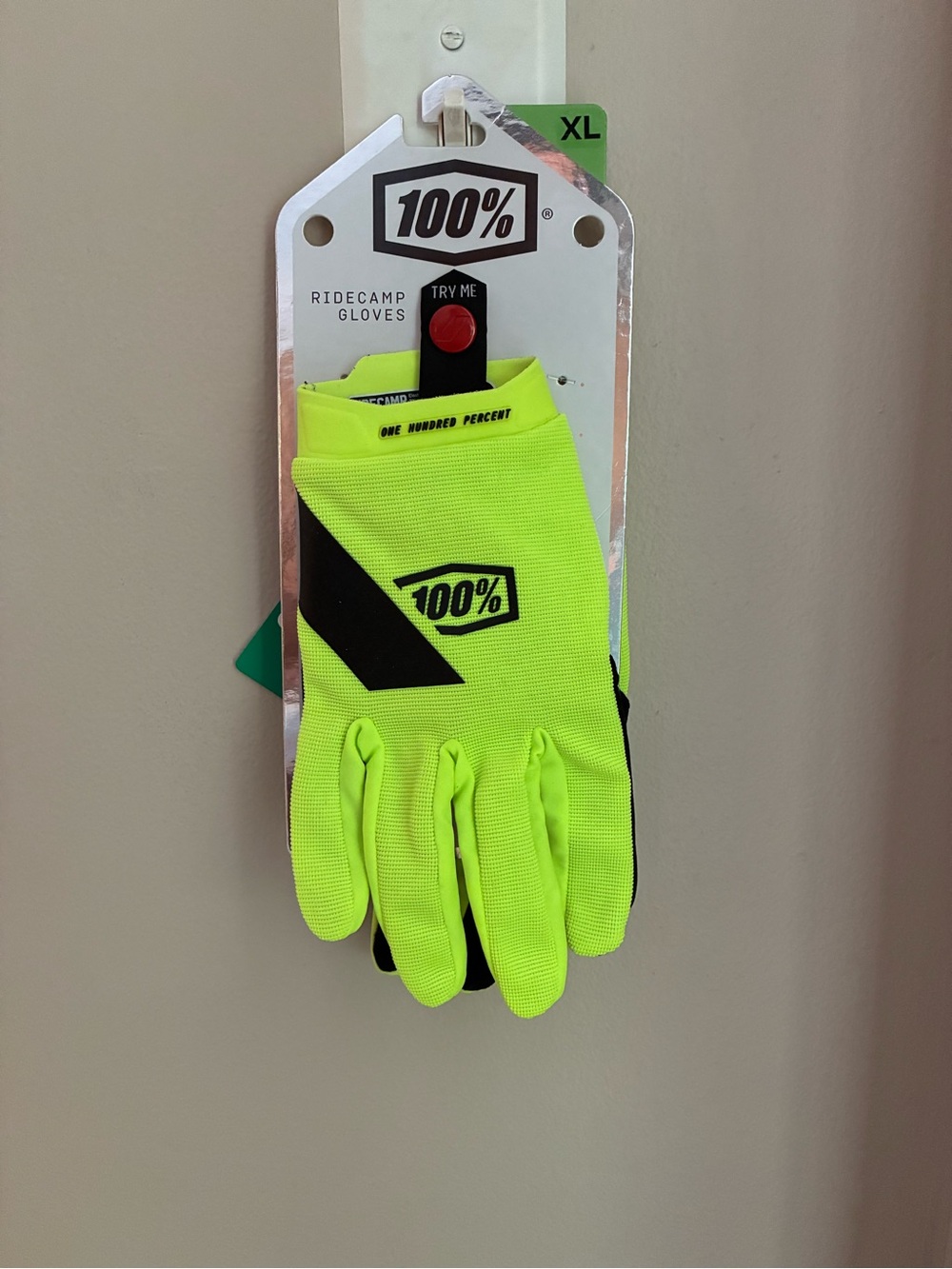 NEW 100% Ridecamp Gloves - Fluo Yellow (XL)